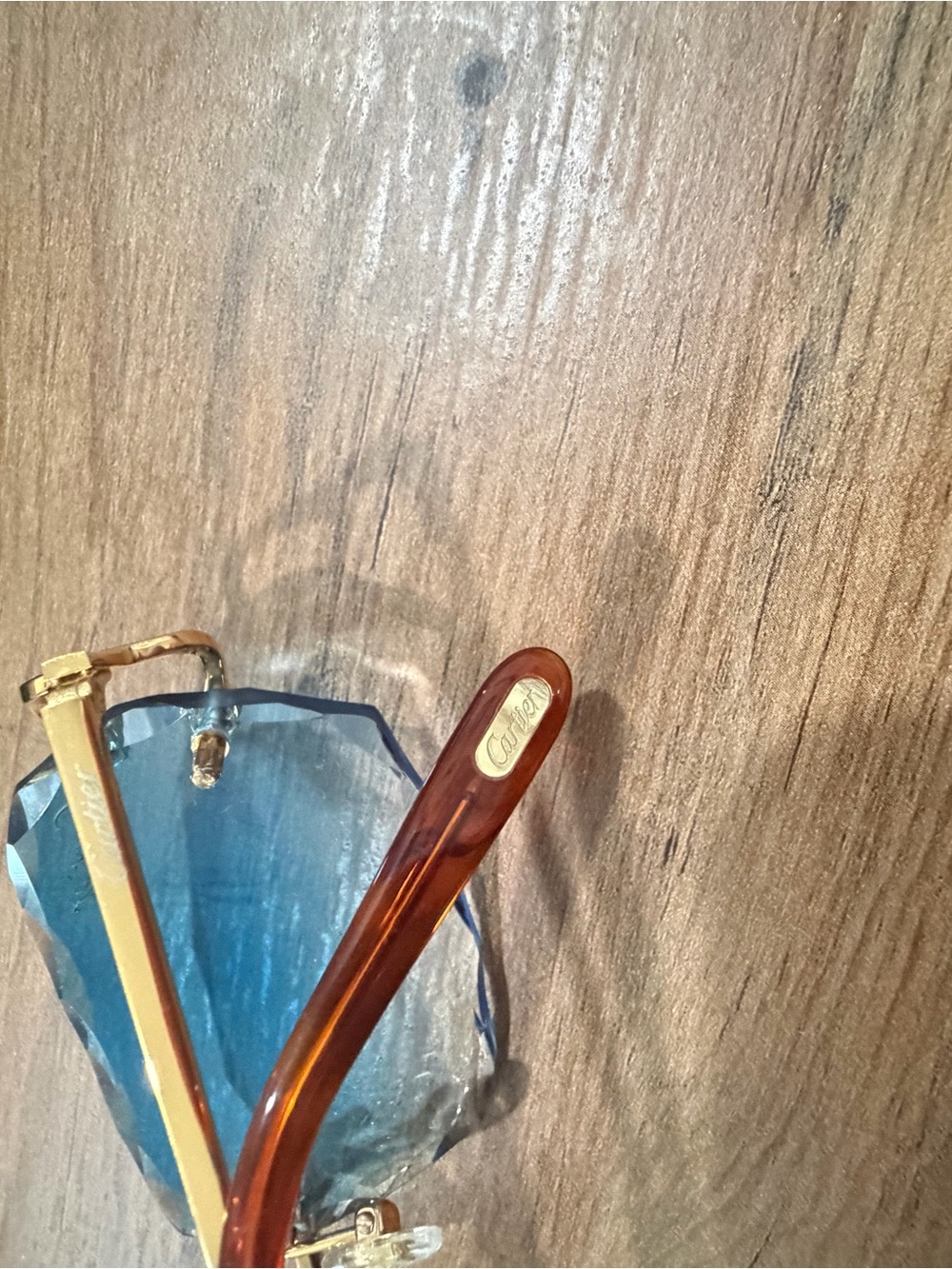 Cartier Rimless Blue Gradient Sunglasses - Picture 6 of 6